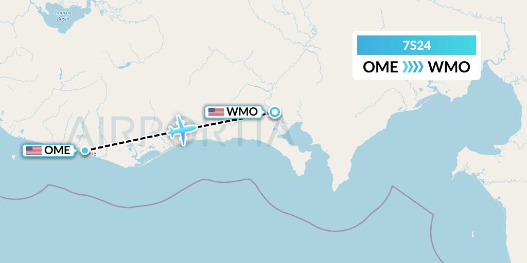 7S24 Ryan Air (USA) Flight Map: Nome to White Mountain