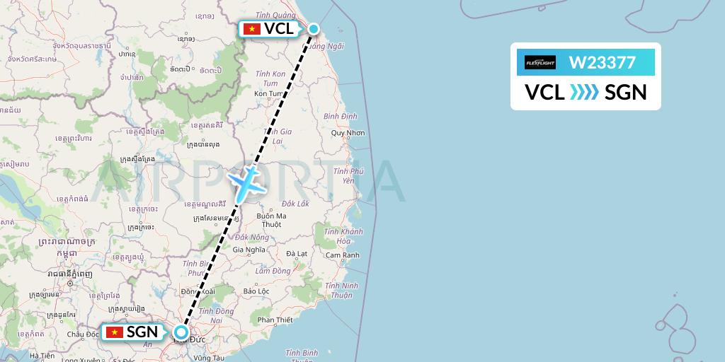 W23377 Flex Flight Flight Map: Chu Lai to Ho Chi Minh City