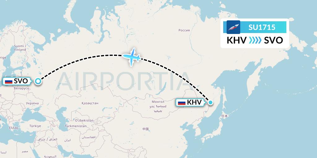 SU1715 Aeroflot Flight Map: Khabarovsk to Moscow