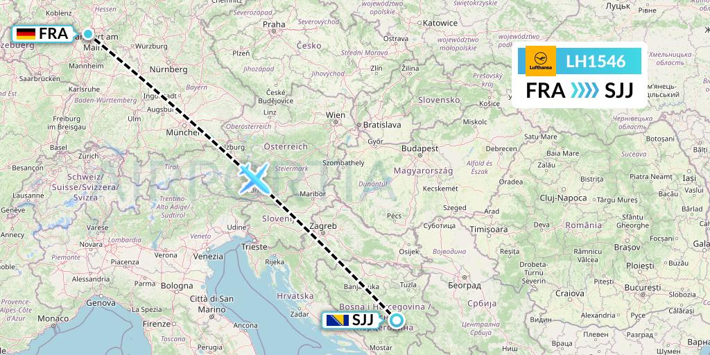 LH1546 Flight Status Lufthansa Frankfurt to Sarajevo (DLH1546)