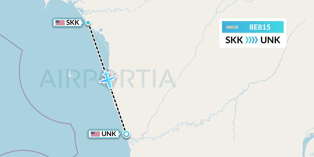 8E815 Bering Air Flight Map: Shaktoolik to Unalakleet