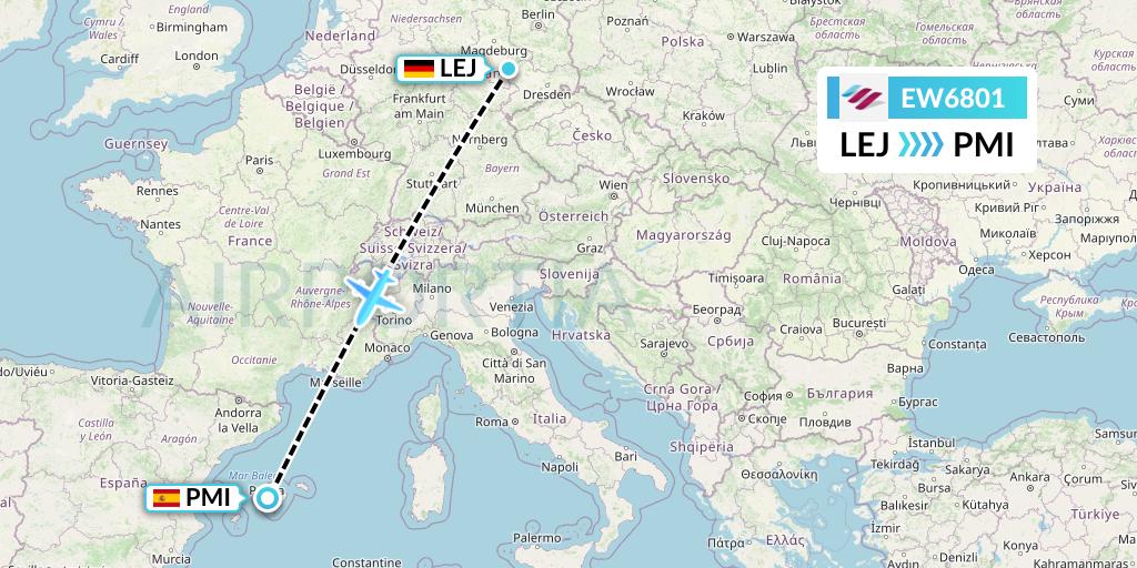 EW6801 Flight Status Eurowings Leipzig to Palma de Mallorca (EWG6801)