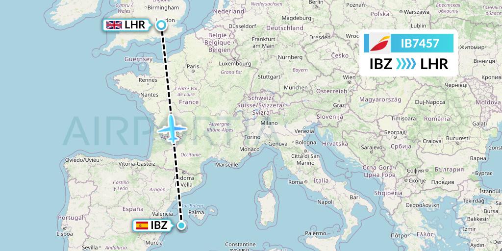 IB7457 Flight Status Iberia to London (IBE7457)