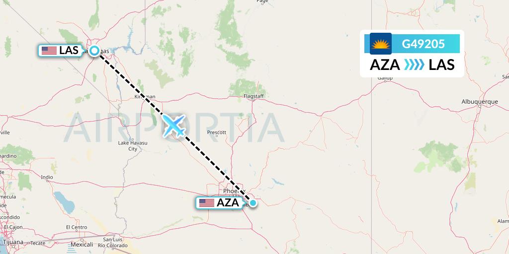 G49205 Allegiant Air Flight Map: Phoenix to Las Vegas