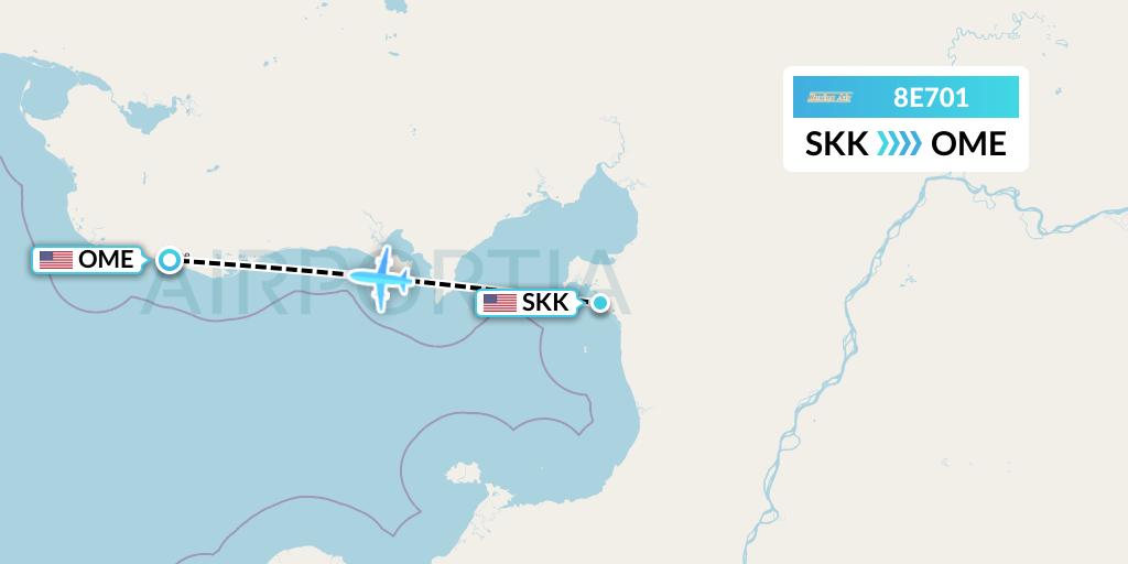 8E701 Bering Air Flight Map: Shaktoolik to Nome