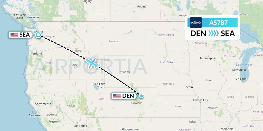 AS787 Alaska Airlines Flight Map: Denver to Seattle