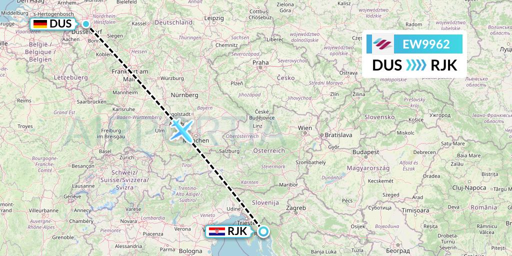 EW9962 Flight Status Eurowings: Dusseldorf to Rijeka (EWG9962)