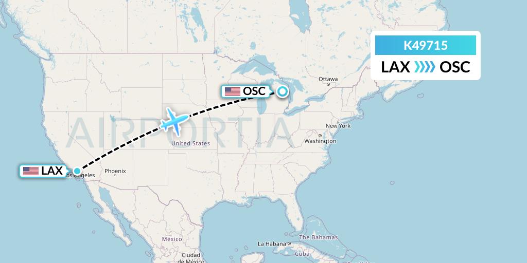 K49715 Kalitta Air Flight Map: Los Angeles to Oscoda