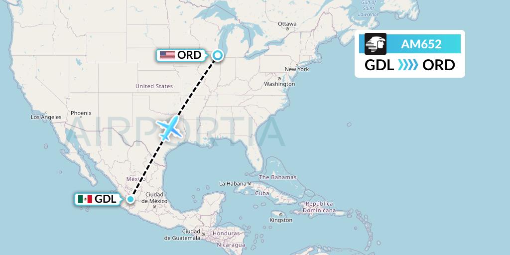AM652 Flight Status Aeromexico - Am652 Gdl Ord Am Amx 