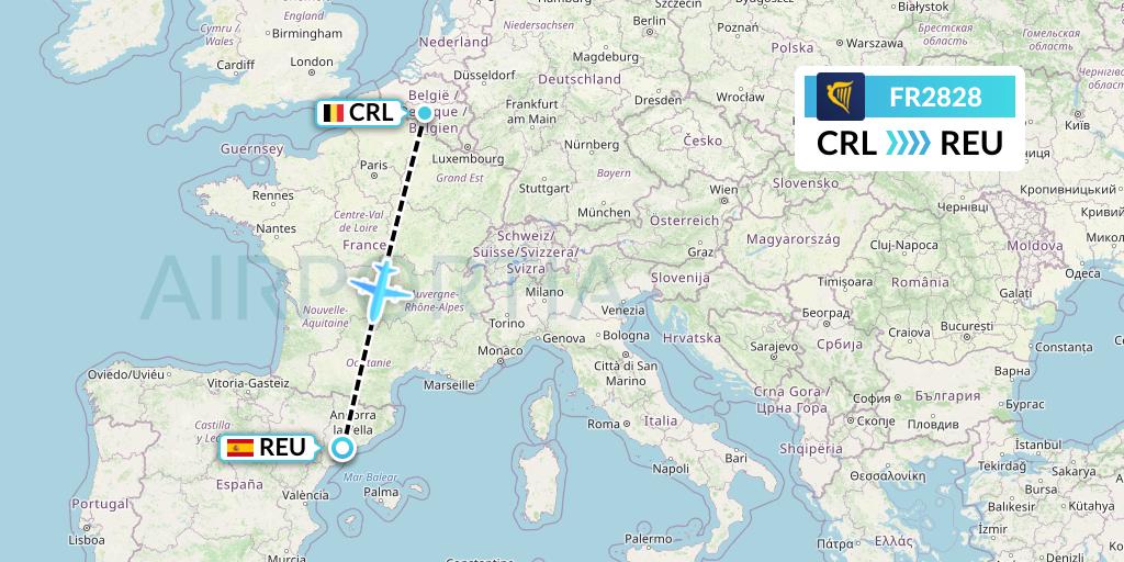 FR2828 Flight Status Ryanair: Brussels to Reus (RYR2828)