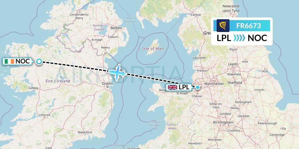FR6673 Flight Status Ryanair Liverpool to Knock (RYR6673)