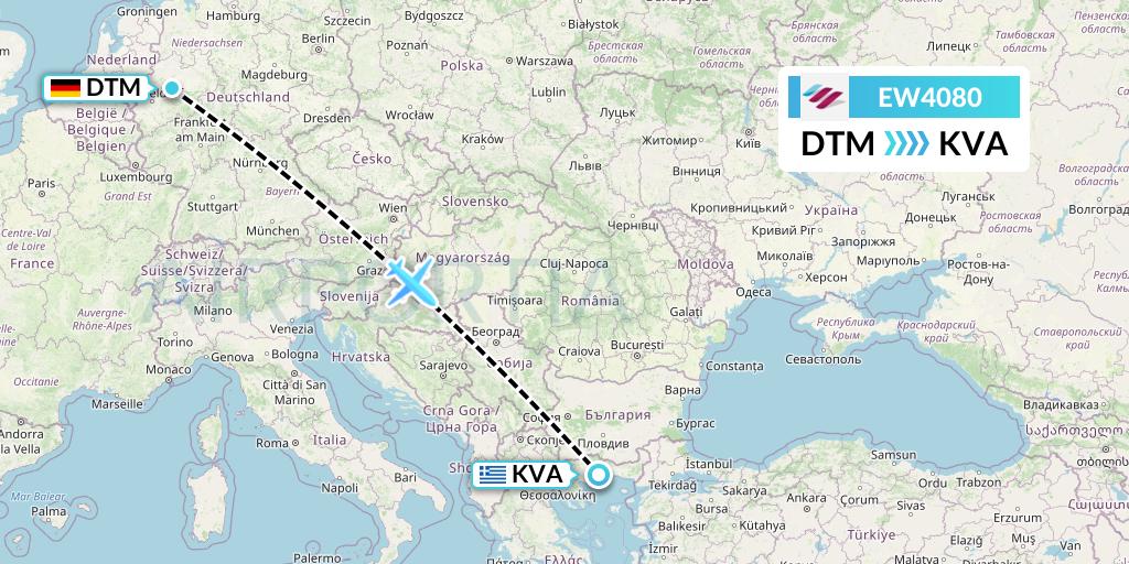 EW4080 Eurowings Flight Map: Dortmund to Kavala