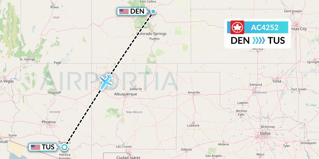 AC4252 Flight Status Air Canada Denver to Tucson (ACA4252)