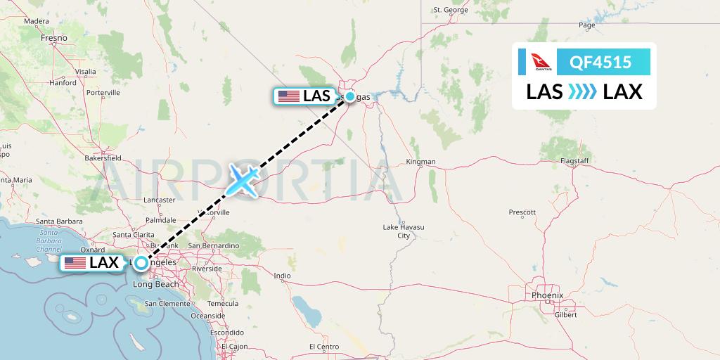 QF4515 Qantas Flight Map: Las Vegas to Los Angeles