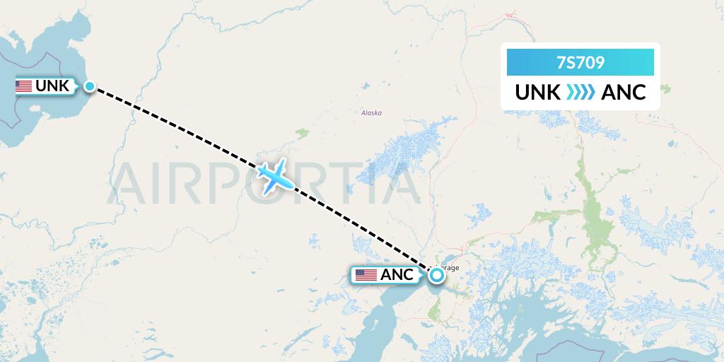 7S709 Ryan Air (USA) Flight Map: Unalakleet to Anchorage