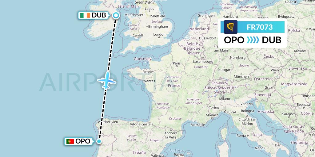 FR7073 Flight Status Ryanair Porto to Dublin (RYR7073)