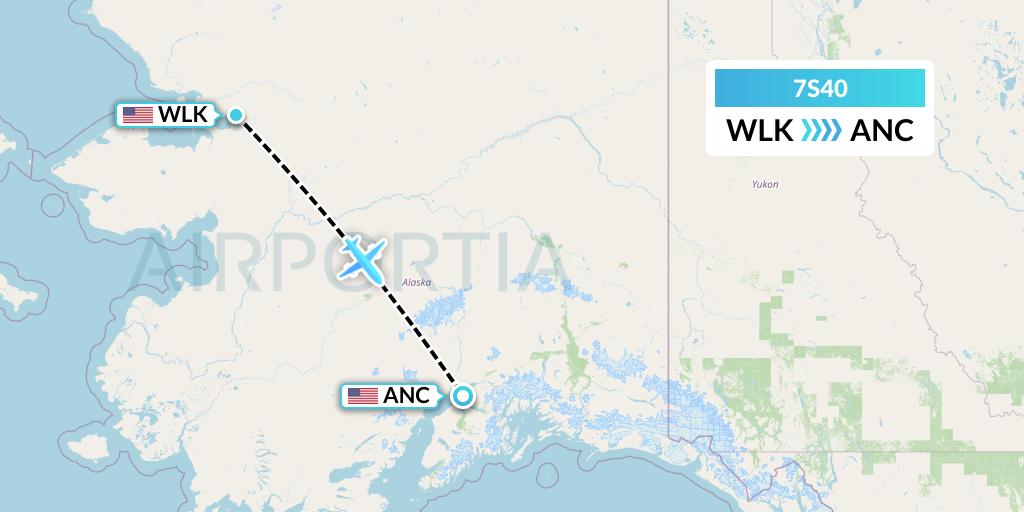 7S40 Ryan Air (USA) Flight Map: Selawik to Anchorage
