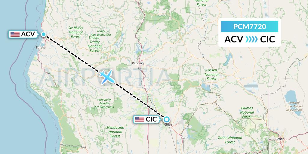 PCM7720 Westair Industries Flight Map: Eureka to Chico