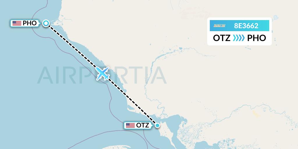 8E3662 Bering Air Flight Map: Kotzebue to Point Hope