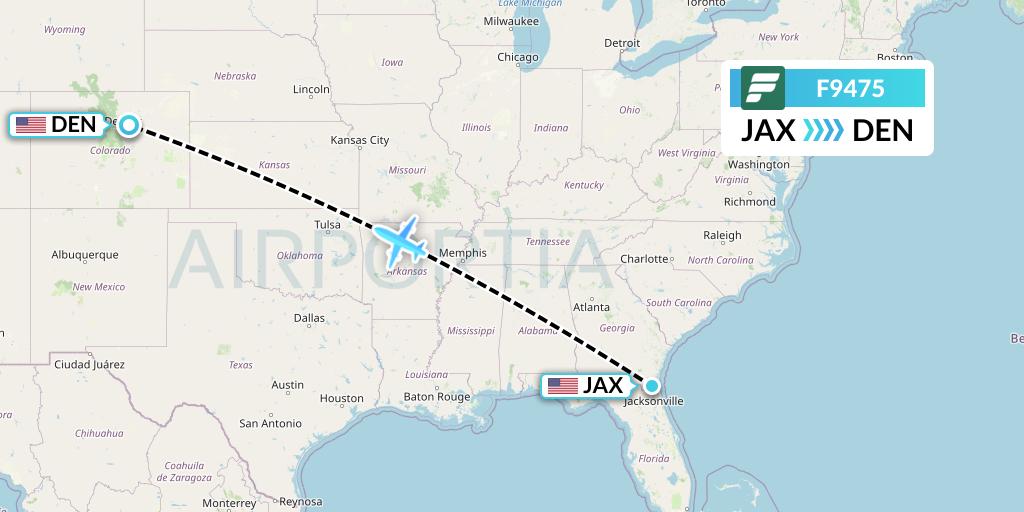 F9475 Flight Status Frontier Airlines Jacksonville to Denver (FFT475)