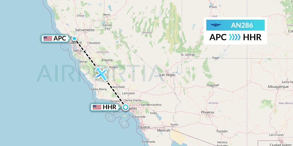 AN286 Advanced Air Flight Map: Napa to Hawthorne
