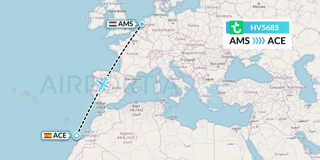 HV5685 Flight Status Transavia Amsterdam to Lanzarote (TRA5685)