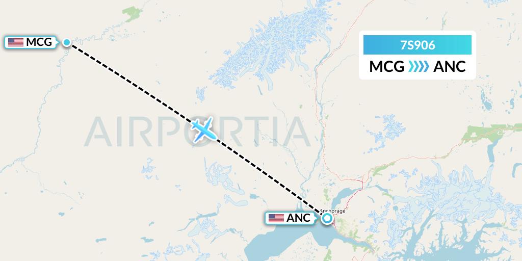 7S906 Ryan Air (USA) Flight Map: McGrath to Anchorage