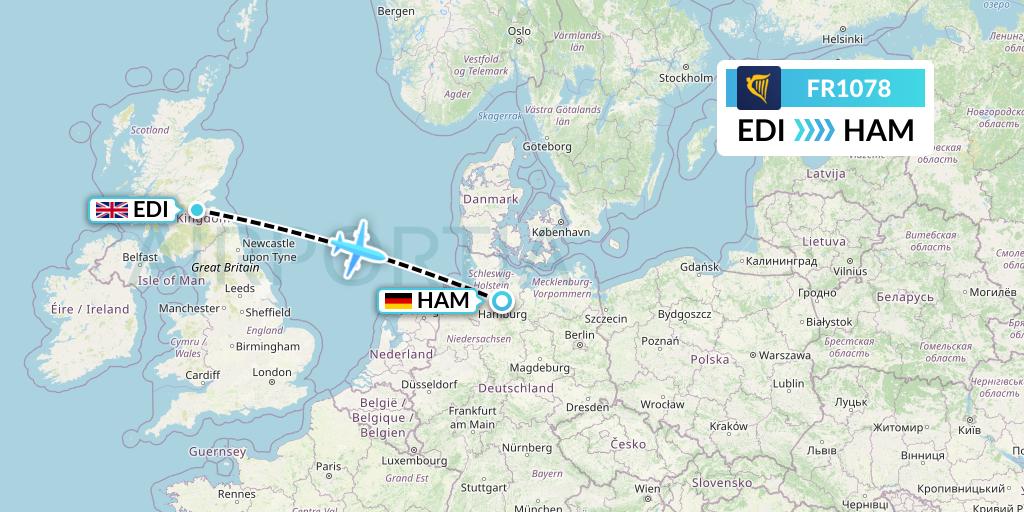 FR1078 Flight Status Ryanair Edinburgh to Hamburg (RYR1078)