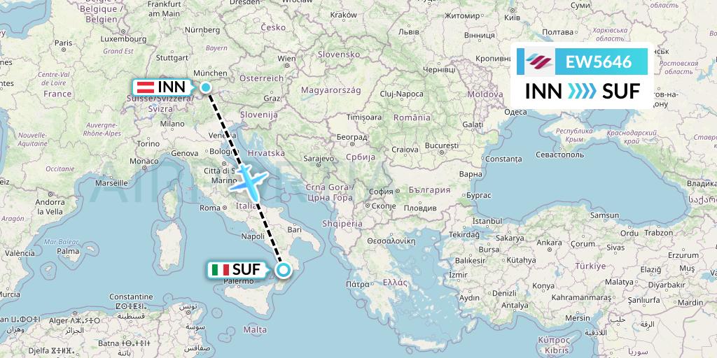 EW5646 Eurowings Flight Map: Innsbruck to Lamezia Terme