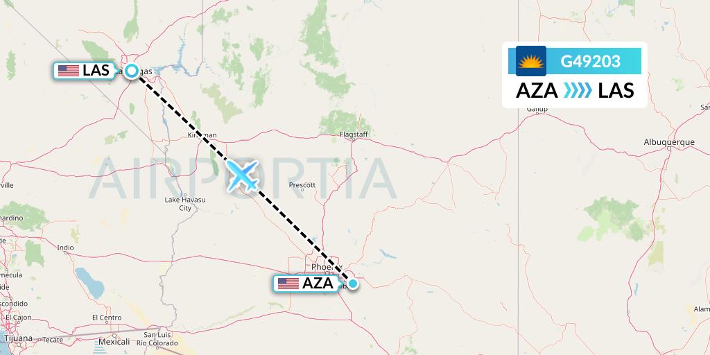 G49203 Allegiant Air Flight Map: Phoenix to Las Vegas
