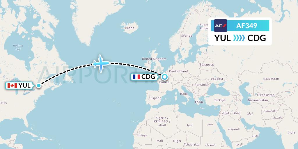 AF349 Flight Status Air France Montreal to Paris (AFR349) AF349 Flight Status Air France Montreal to Paris (AFR349)
