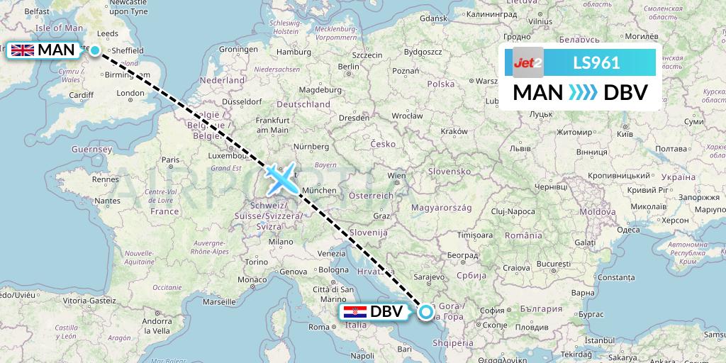 LS961 Flight Status Jet2 Manchester to Dubrovnik (EXS961)