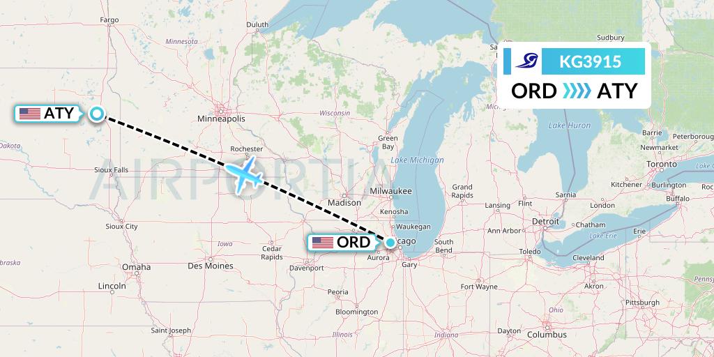 KG3915 Flight Status Key Lime Air Chicago to Watertown (LYM3915)
