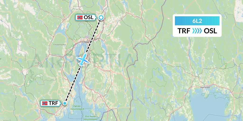 6L2 Aklak Air Flight Map: Oslo to Oslo