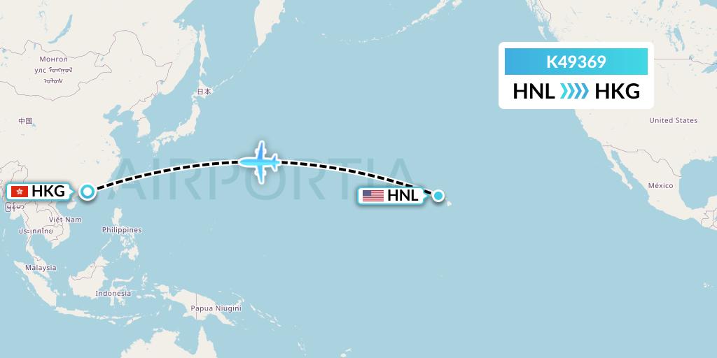 K49369 Kalitta Air Flight Map: Honolulu to Hong Kong
