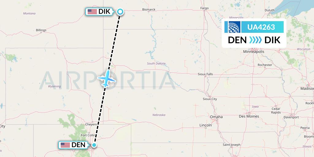 UA4263 Flight Status United Airlines Denver to Dickinson (UAL4263)