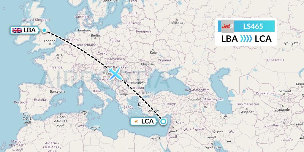 LS465 Flight Status Jet2 Leeds to Larnaca (EXS465)