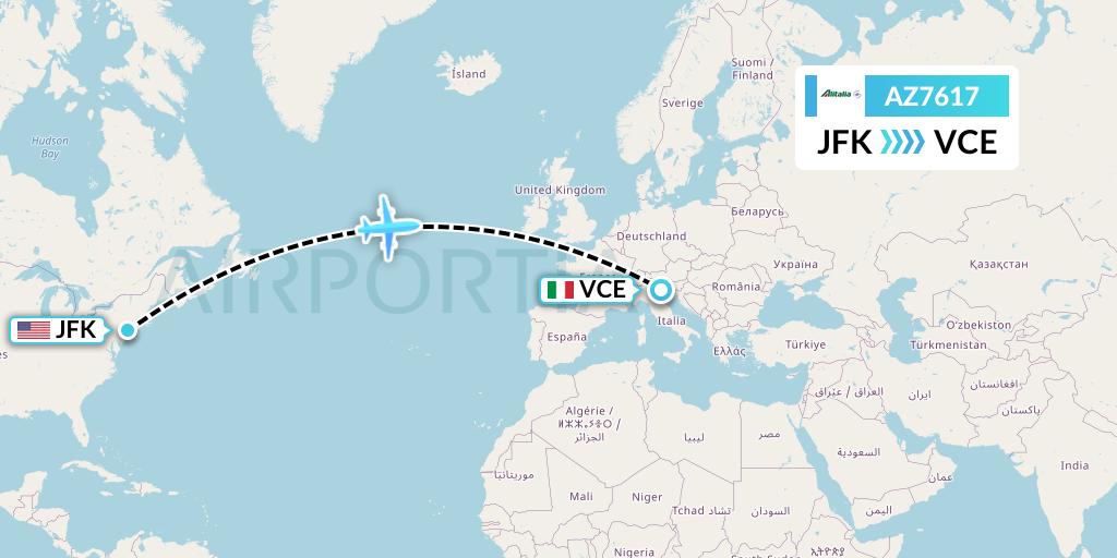 AZ7617 Flight Status Alitalia New York to Venice (AZA7617)