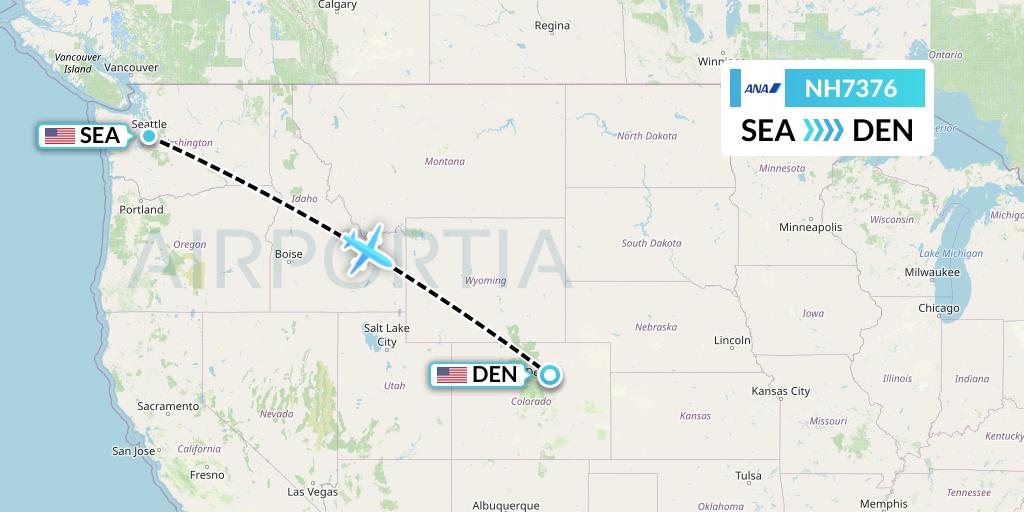 NH7376 All Nippon Airways Flight Map: Seattle to Denver