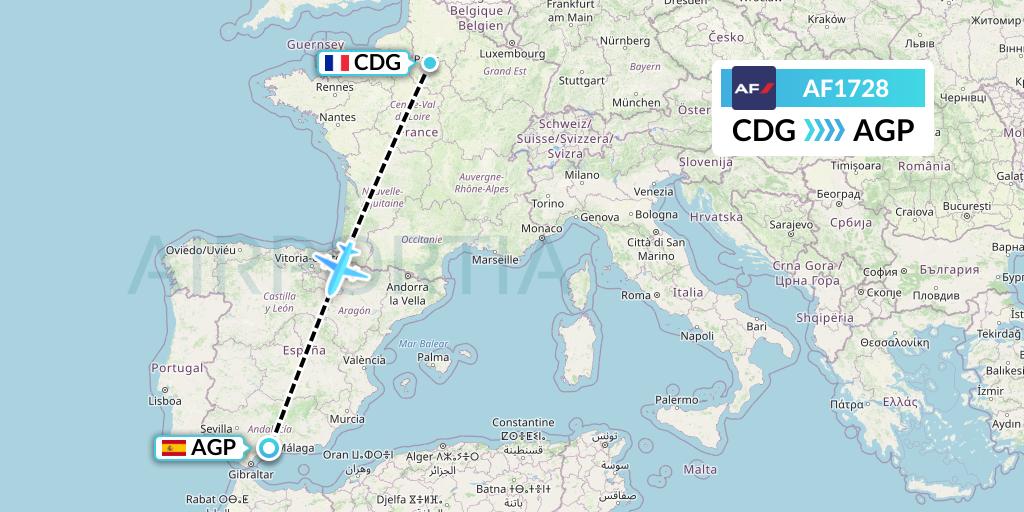 AF1728 Flight Status Air France: Paris to Malaga (AFR1728)