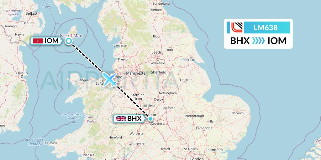LM638 Flight Status Loganair Birmingham to Isle of Man (LOG638)
