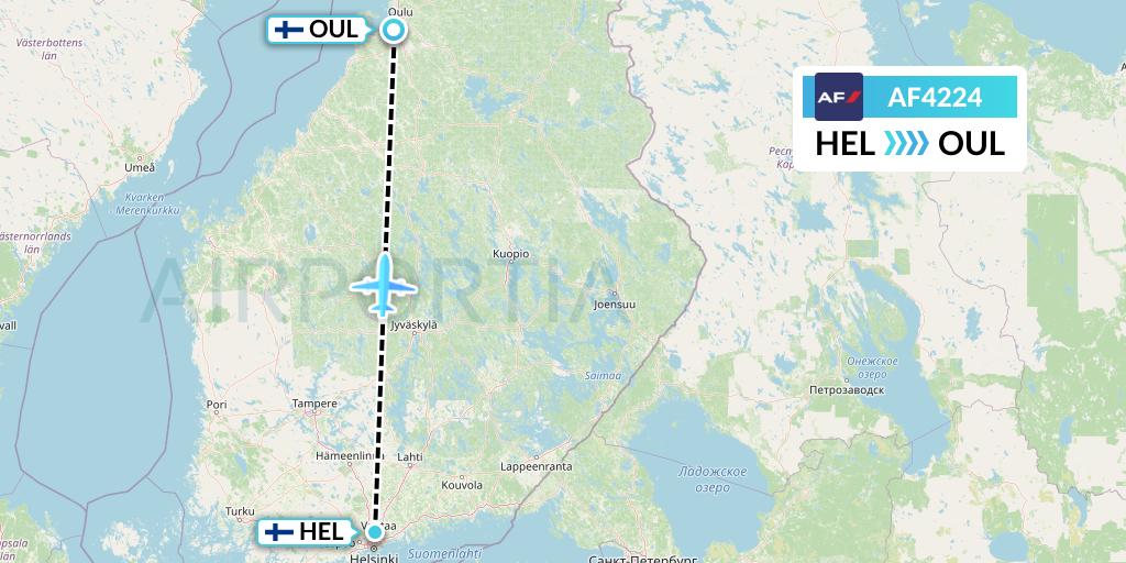 AF4224 Air France Flight Map: Helsinki to Oulu