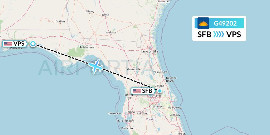 G49202 Allegiant Air Flight Map: Orlando to Valparaiso
