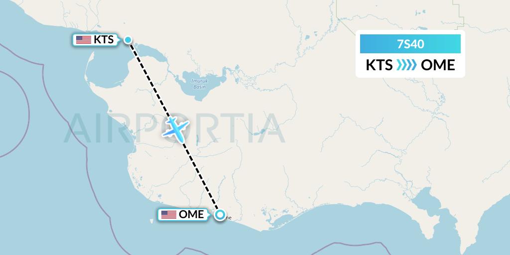 7S40 Ryan Air (USA) Flight Map: Brevig Mission to Nome