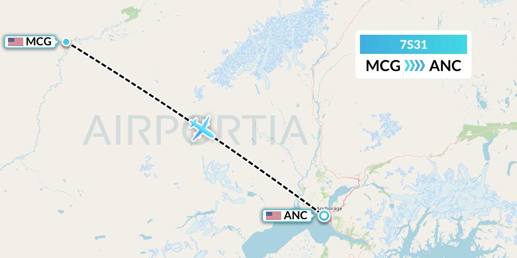 7S31 Ryan Air (USA) Flight Map: McGrath to Anchorage