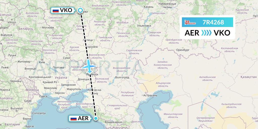 7R4268 Rusline Flight Map: Sochi to Moscow