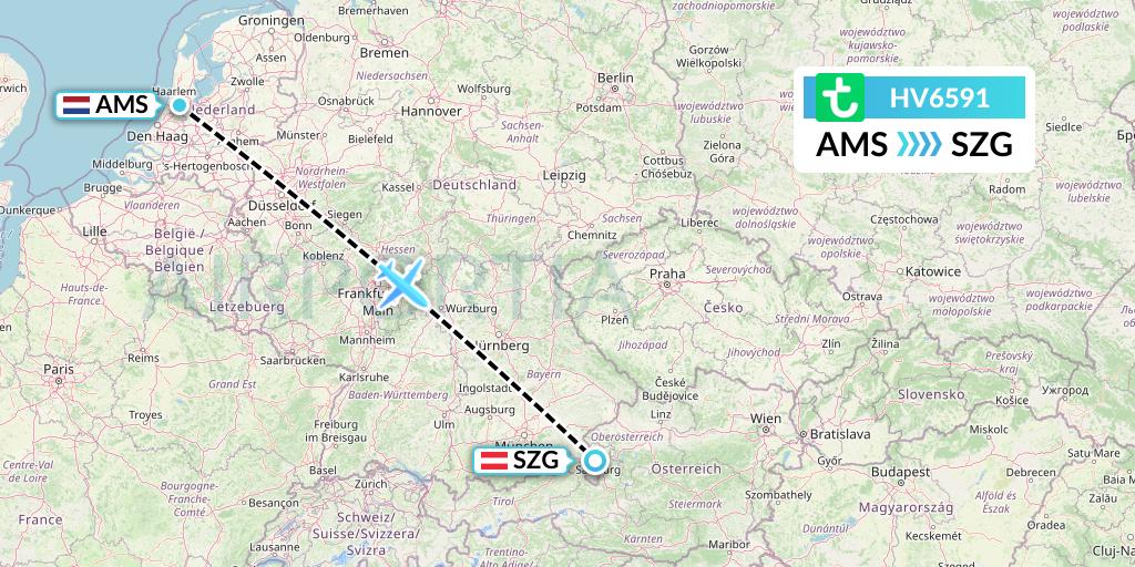 HV6591 Transavia Flight Map: Amsterdam to Salzburg