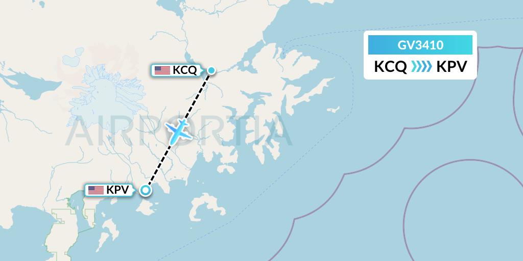 GV3410 Grant Aviation Flight Map: Chignik to Perryville