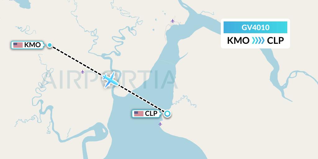 GV4010 Grant Aviation Flight Map: Manokotak to Clarks Point