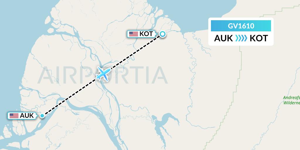 GV1610 Grant Aviation Flight Map: Alakanuk to Kotlik
